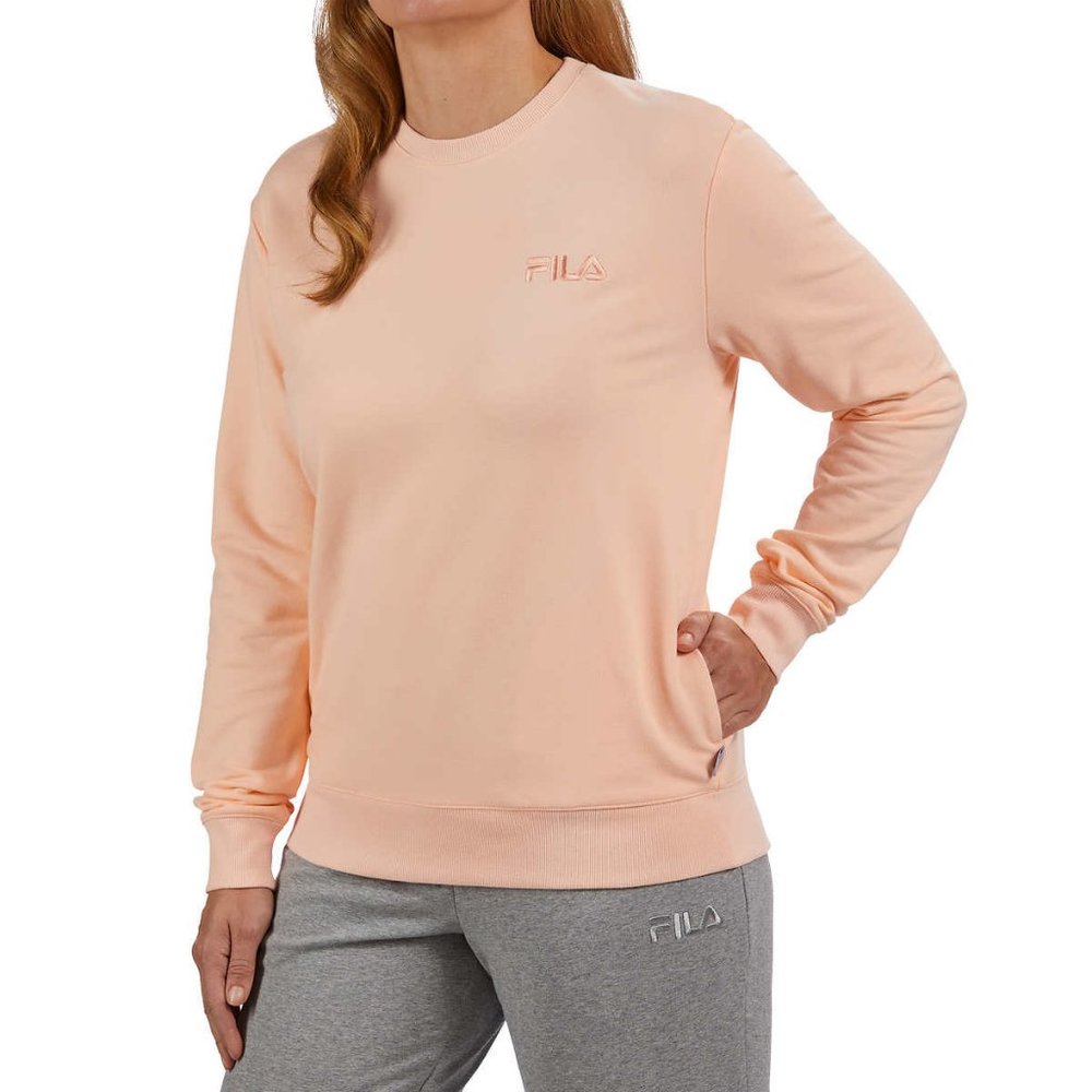 Fila Long Sleeve Crew Neck Sweatshirt with Pockets Orange XXL NWT